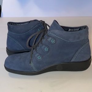 hotter Women’s Indulge Blue Suede Lace Up Ankle Boots Size 6
